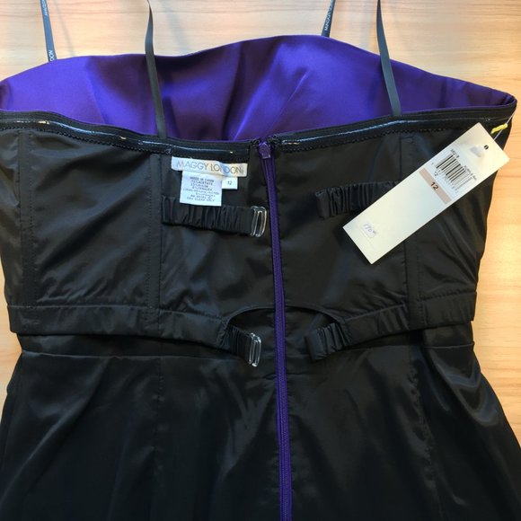 Maggy London NWT Purple Jewel Tone Strapless Formal Dress Size 12 - Picture 5 of 9